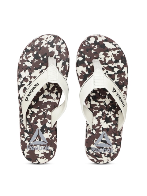 

Reebok Men Off-White & Brown Ranger Camouflage Print Thong Flip-Flops