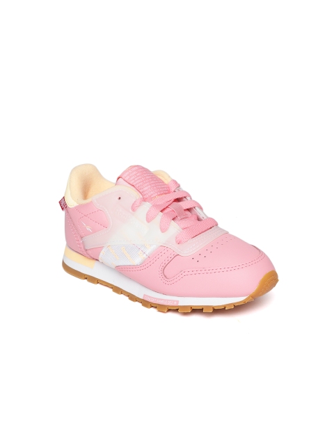 

Reebok Classic Boys Pink Classic Leather Altered Sneakers