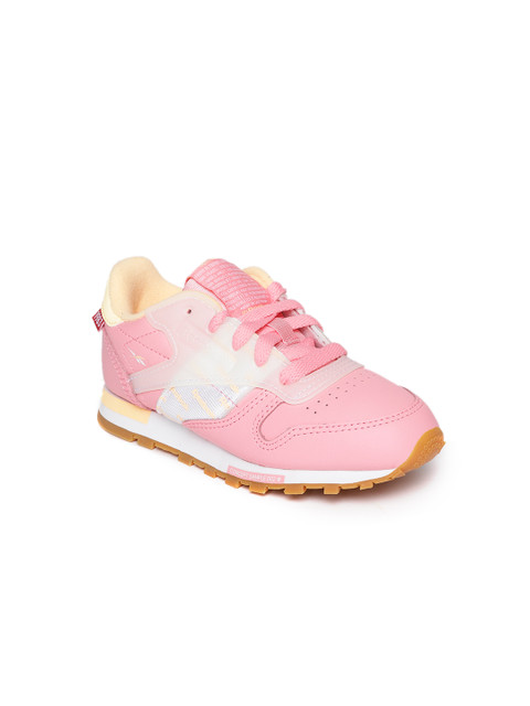 

Reebok Classic Boys Pink Classic Leather Altered Sneakers