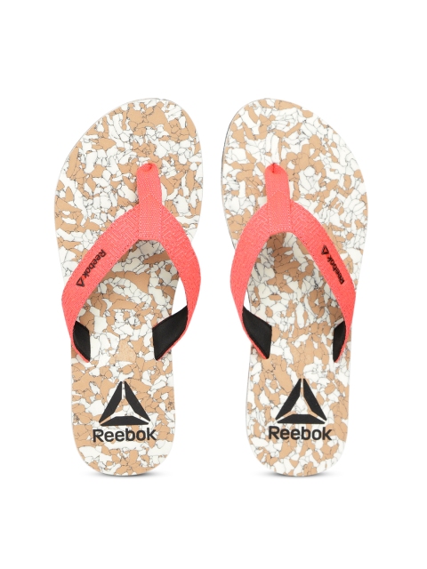 

Reebok Women Red & Beige Marble Printed Thong Flip-Flops