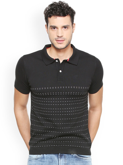 

Allen Solly Men Black Printed Polo Collar T-shirt