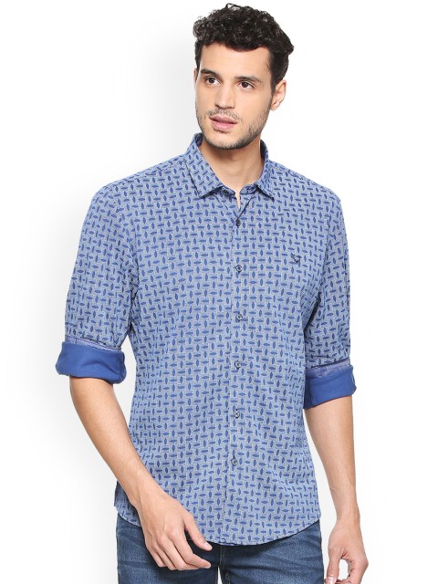 

Allen Solly Men Blue Printed Slim Fit Casual Shirt