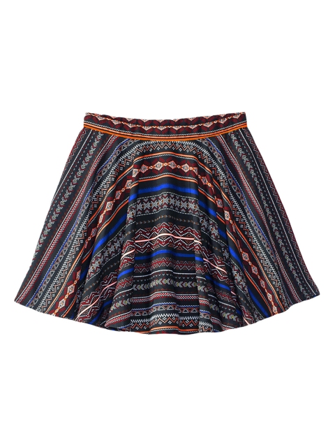 

CACA CINA Girls Mulricoloured Flared Skirt, Black
