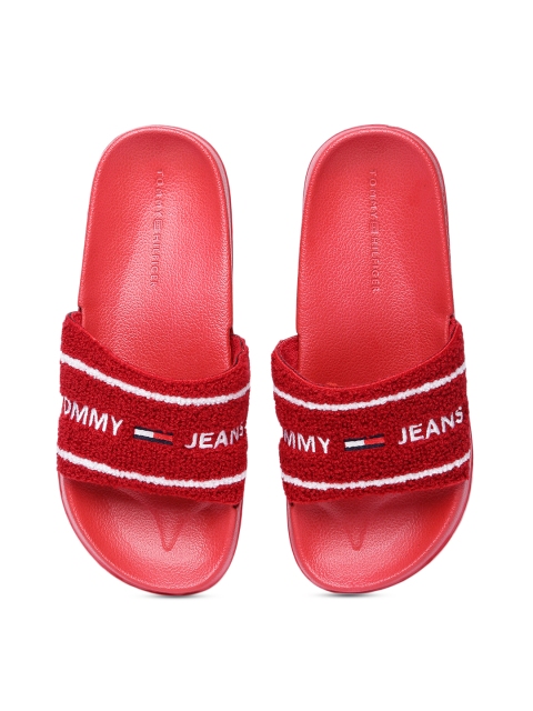 

Tommy Hilfiger Women Red Self Design Sliders