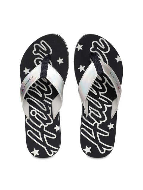 

Tommy Hilfiger Women Navy Blue Mirror Sparkle Beach Thong Flip-Flops