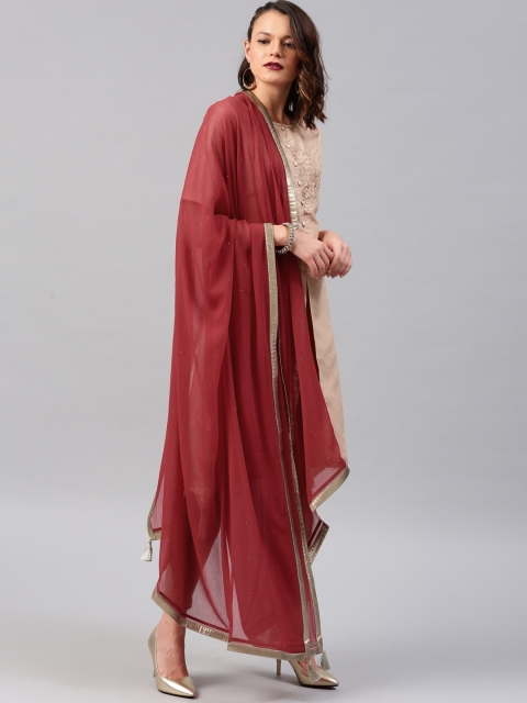 

W Maroon Solid Dupatta