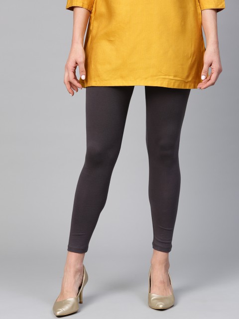

W Women Charcoal Grey Solid Leggings