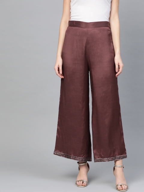 

Wishful by W Women Brown Solid Wishful by Wide Leg Palazzos