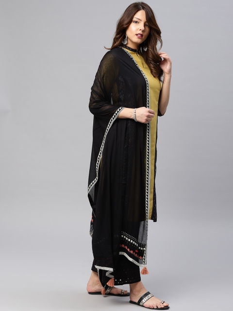 

W Black Solid Dupatta