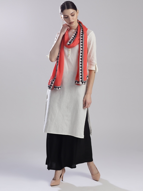 

W Coral PinkSolid Dupatta