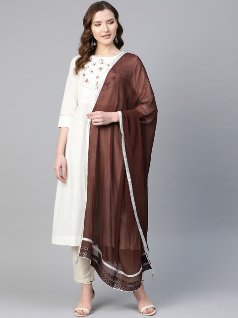 

WISHFUL by W Brown Embroidered Dupatta