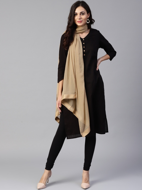 

W Beige Mukaish Work Dupatta