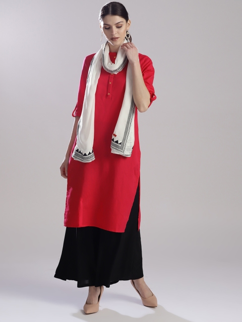 

W White Solid Dupatta