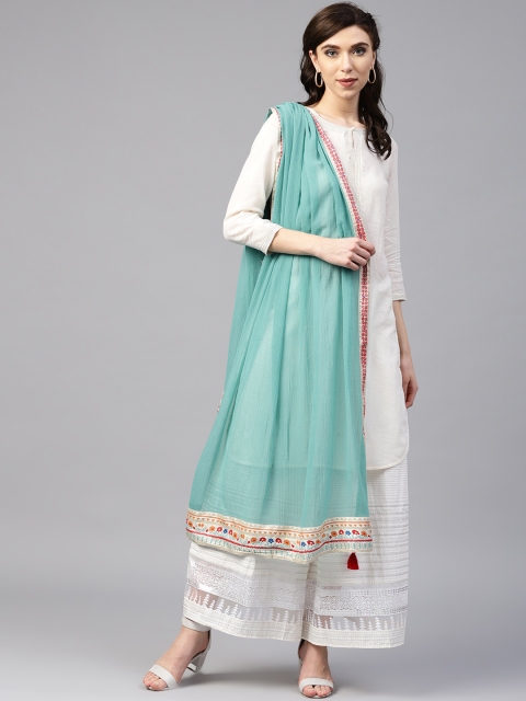 

W Green Mukaish Work Dupatta