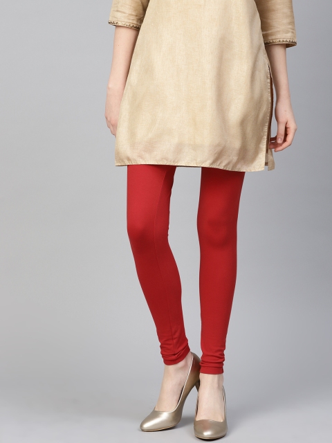 

W Women Red Solid Leggings
