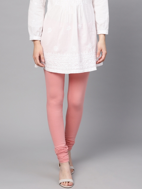 

W Women Pink Solid Churidar