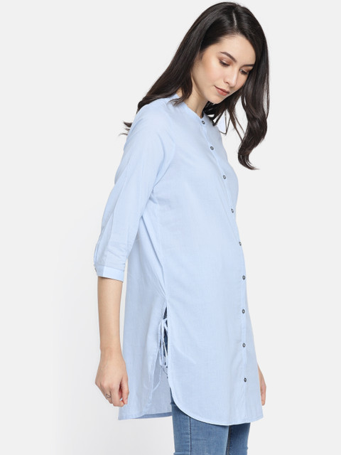 

Fame Forever by Lifestyle Women Blue Solid Shirt Style Top