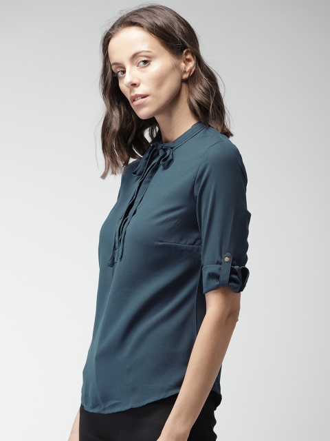 

Bossini Women Teal Blue Solid Top