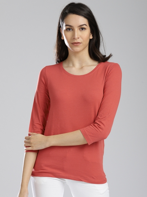

Bossini Women Rust Pink Solid Top