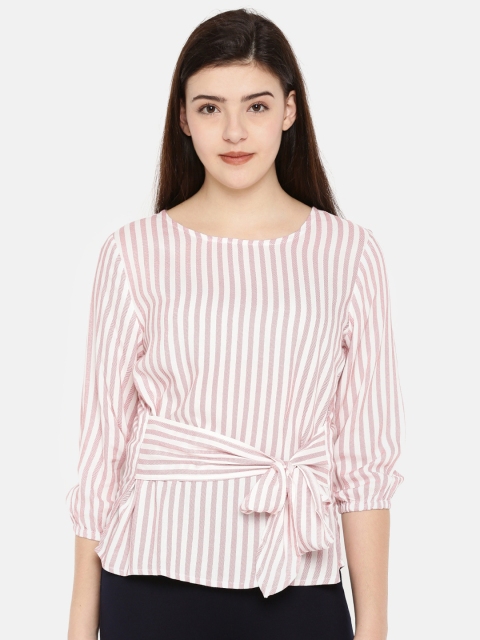 

Fame Forever by Lifestyle Women Off-White & Red Striped Top