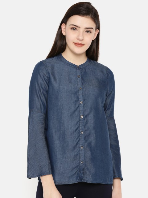 

Fame Forever by Lifestyle Women Blue Solid Shirt Style Top