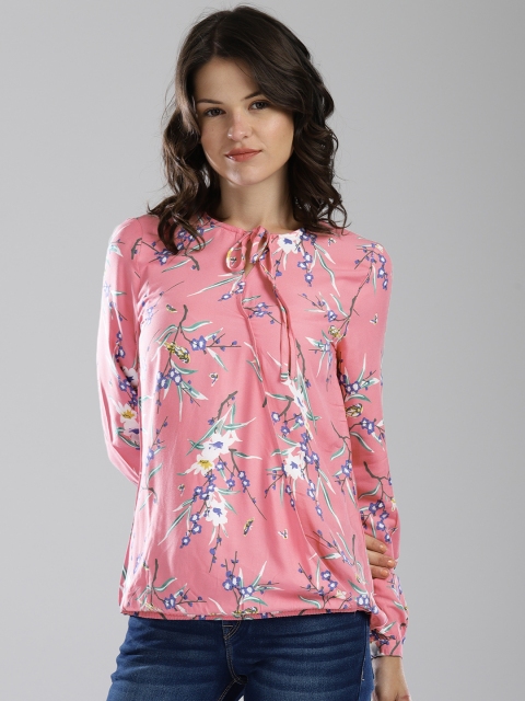 

Bossini Women Pink Printed Blouson Top