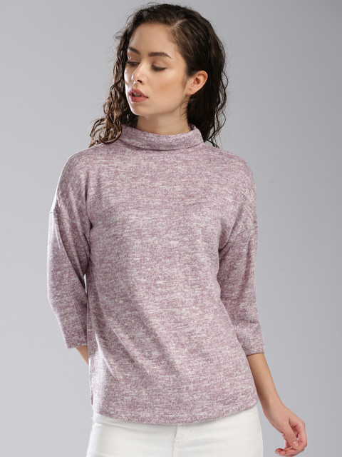 

Bossini Women Mauve Solid Pullover