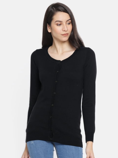 

Fame Forever by Lifestyle Women Black Solid Cardigan
