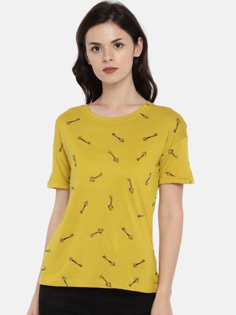 

Fame Forever by Lifestyle Women Yellow Printed Top