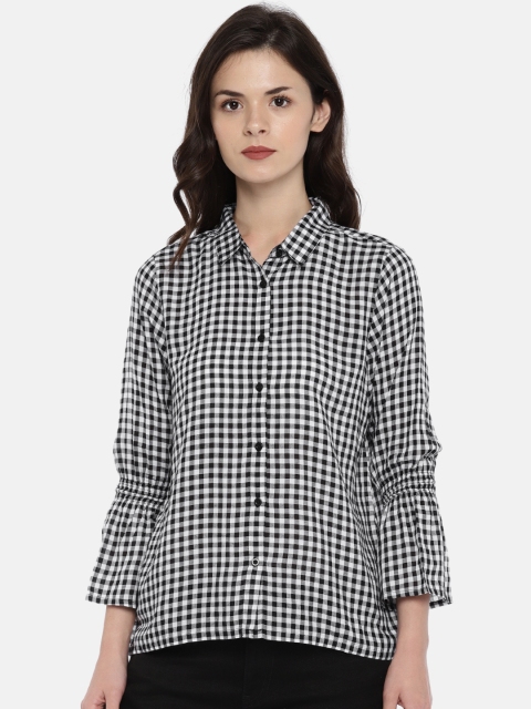 

Fame Forever by Lifestyle Women Black Checked Shirt Style Top