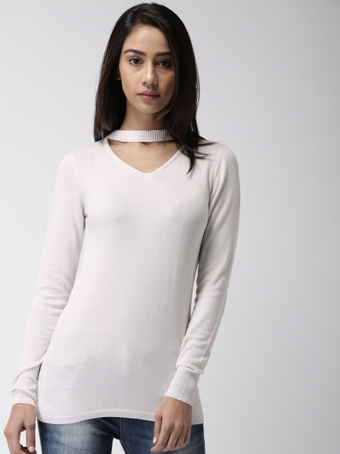 

Bossini Women Off-White Solid Pullover Sweater
