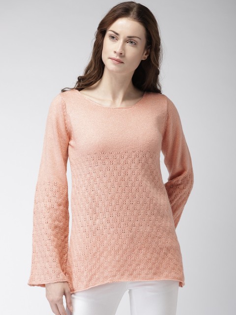 

Bossini Women Peach-Coloured Self Design Pullover