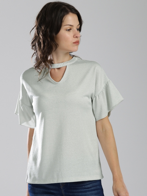 

Bossini Women Silver-Toned Solid Regular Top