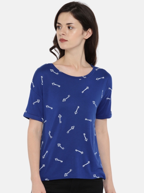 

Fame Forever by Lifestyle Women Blue Printed Top