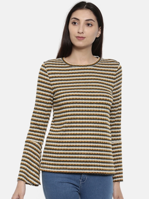 

Fame Forever by Lifestyle Women Brown and White Striped Top