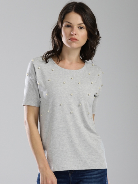 

Bossini Women Grey Embellished Top