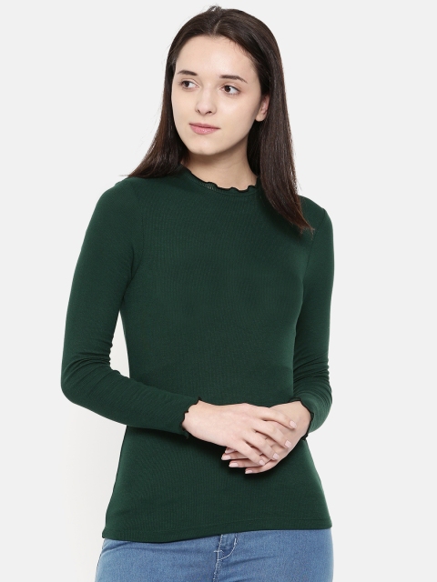 

Fame Forever by Lifestyle Women Green Solid Top