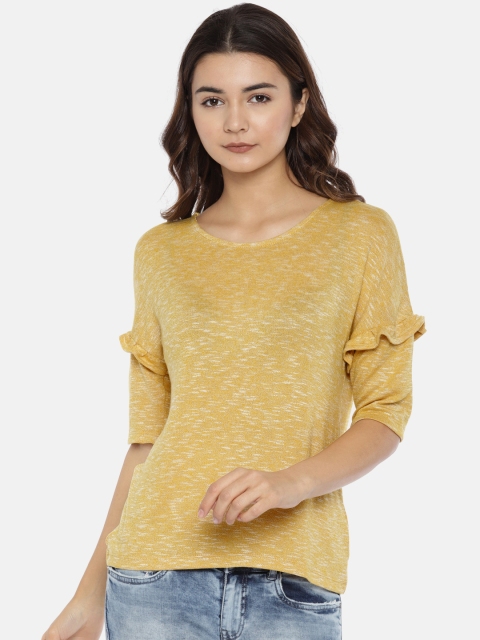 

Fame Forever by Lifestyle Women Yellow Solid Top