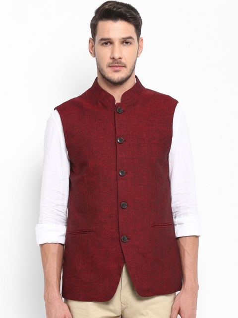 

ColorPlus Red Tailored Fit Nehru Jacket