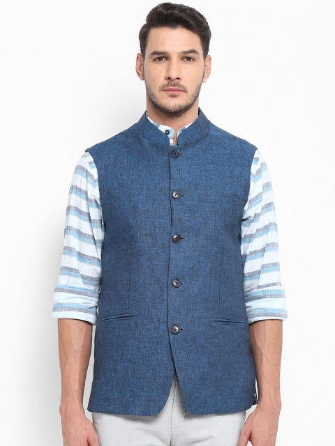 

ColorPlus Blue Tailored Fit Nehru Jacket