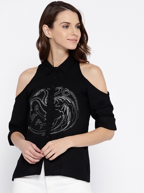 

Game of Thrones by Kook N Keech Women Black Printed Casual Shirt