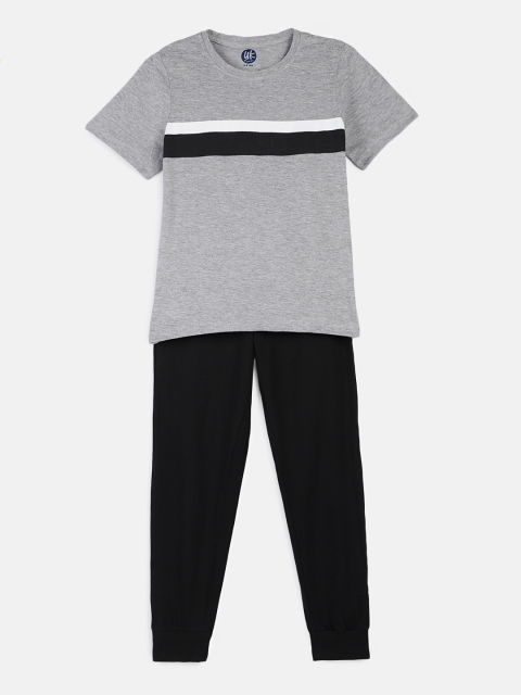 

YK Boys Grey Melange & Black Night suit