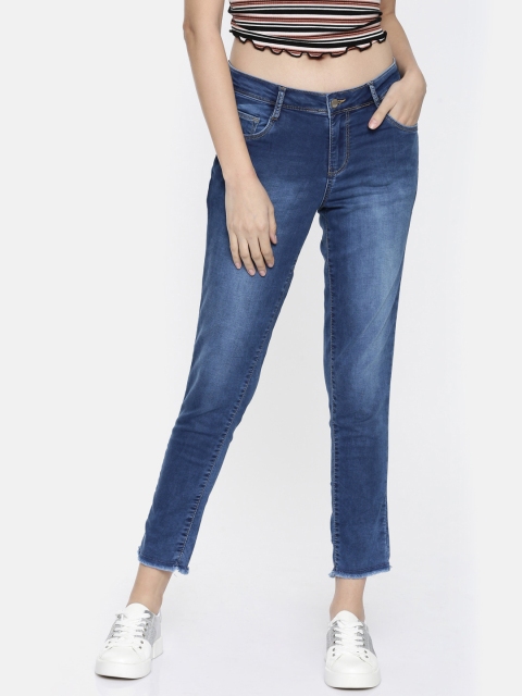 

Kraus Jeans Women K4050 Blue Mid-Rise Clean Look Stretchable Cropped Jeans
