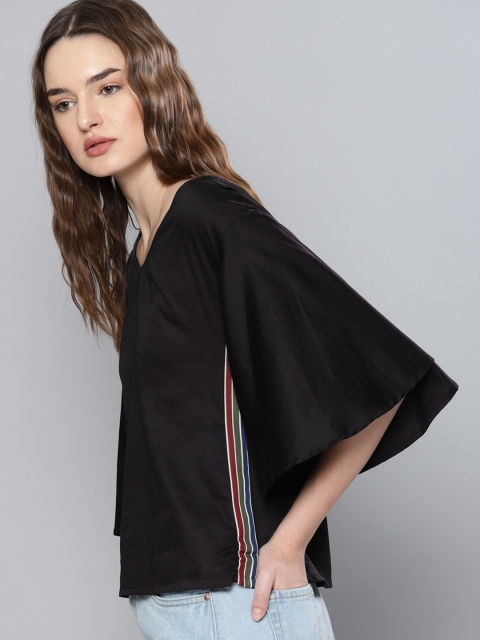 

NUSH Women Black Solid Top
