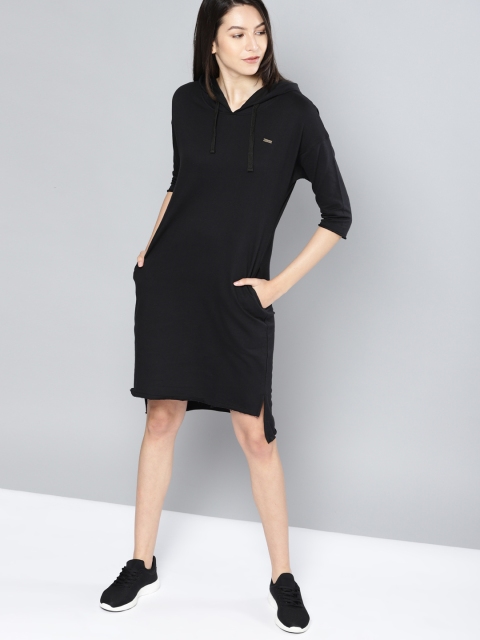 

NUSH Women Black Solid Sweater Dress