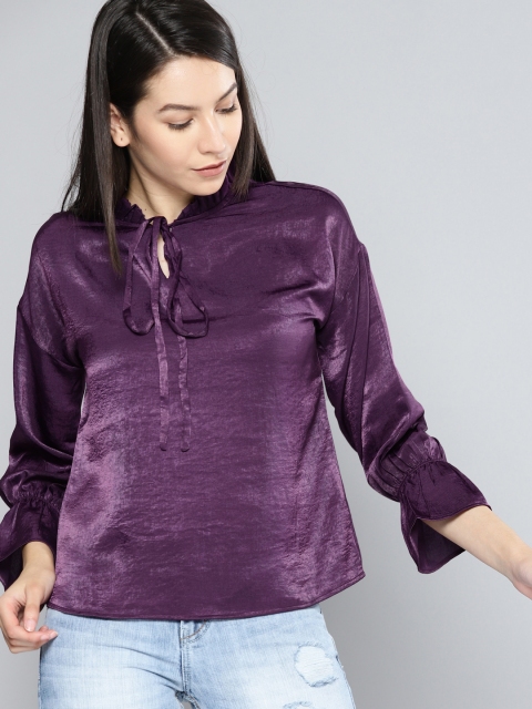 

NUSH Women Purple Solid Top