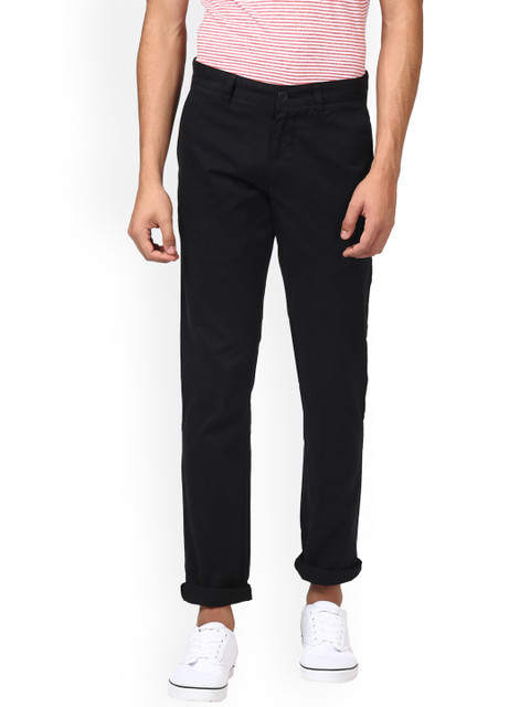 

Parx Men Black Slim Fit Solid Regular Trousers
