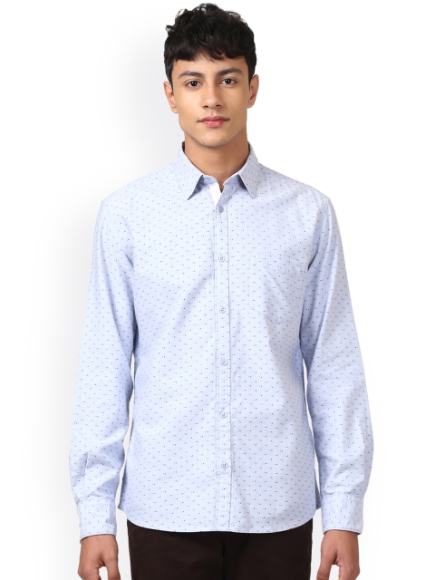 

Parx Men Blue Slim Fit Printed Casual Shirt