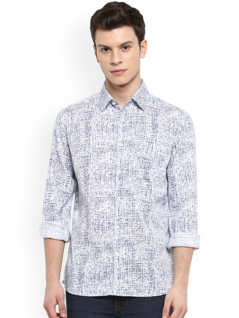 

Parx Men Blue & White Slim Fit Printed Casual Shirt