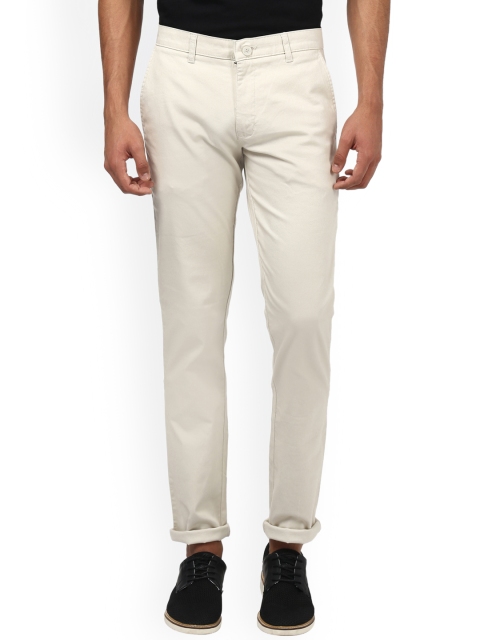

Parx Men Beige Slim Fit Solid Regular Trousers